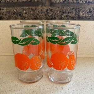 Vintage Mid-Century Anchor Hocking Orange Juice Glasses